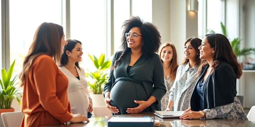 Mulheres em reunião, crescimento empresarial, saúde.