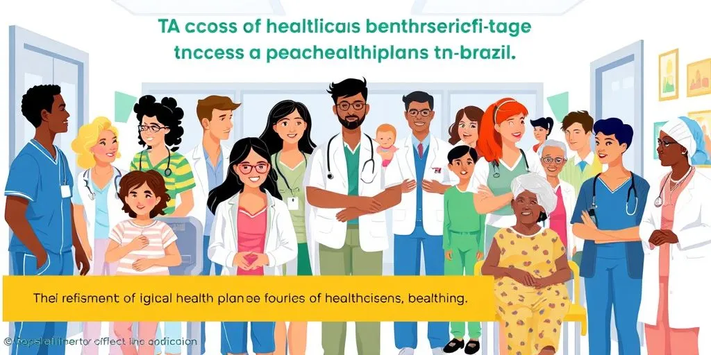 Diversas pessoas recebendo cuidados de saúde no Brasil.